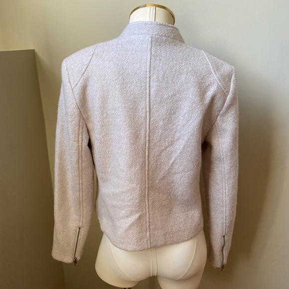 BANANA REPUBLIC Cream Color Wool Moto Jacket | Size Small - Picture 5 of 11